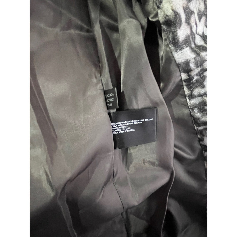 Kenneth Cole New York Women's Coat Black White Abstract Print Puffer Zip Size L - Picture 14 of 16